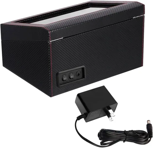 Miniatura 6 de Enrollador automático de reloj con 4 silenciosas cajas de bobinado de reloj de motor japonés + 6 almohadas flexibles para reloj, funda