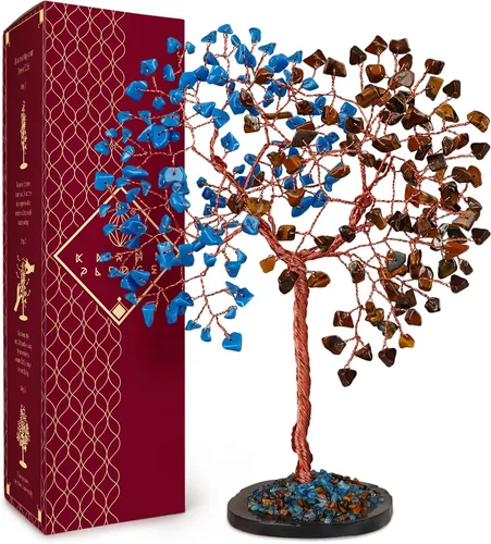 Miniatura 25 de Árbol de la vida de cristal de amatista curativos de chakras, árboles bonsái de Feng Shui para energía positiva, dinero, buena suerte, árbol