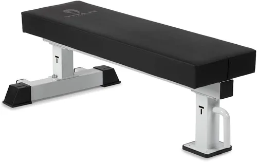 Miniatura 8 de Titan Fitness TITAN Series Banco plano de un solo poste, clasificado 1,200 libras, almohadilla de vinilo HeftyGrip de 4 pulgadas de grosor, banco