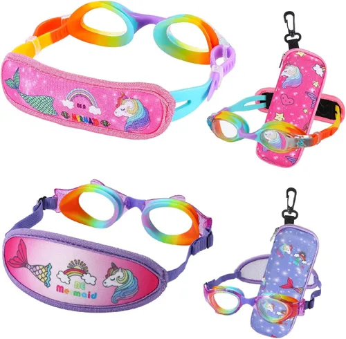 Miniatura 12 de Gafas de natación para niños de 2 a 6 años, gafas para niños sin jalar el cabello, gafas para niños con banda para la cabeza acolchada 1pk Kids