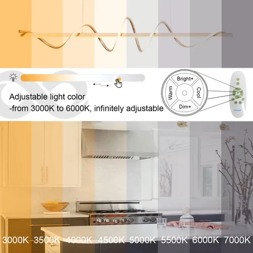 Miniatura 3 de Lámpara Colgante Moderna - Candelabro LED Dorado para Comedor con Giro Creativo en Forma de Serpiente - Iluminación LED Galvanizada en Oro para Isla