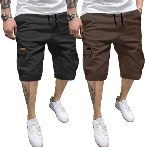 PIDOGYM Pantalones cortos tipo cargo clásicos para hombre, impermeables, pantalones cortos de senderismo holgados con 6 bolsillos