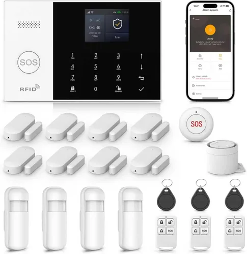Miniatura 10 de LWOHSI Sistema de alarma inalámbrico, sistemas de seguridad para el hogar 4G/WiFi, alerta de aplicación de teléfono, sensores de puerta/ventana