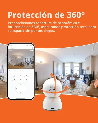 Miniatura 4 de SensForge Cámara de seguridad Pan-Tilt de 2.5K, cámara WiFi de doble banda de 360° para el hogar, detección gratuita de IA humanos y mascotas, nube