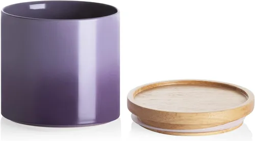 Miniatura 74 de Sweejar Kitchen Canisters - Tarro de cerámica para almacenamiento de alimentos, recipientes apilables con sello hermético y tapa de madera