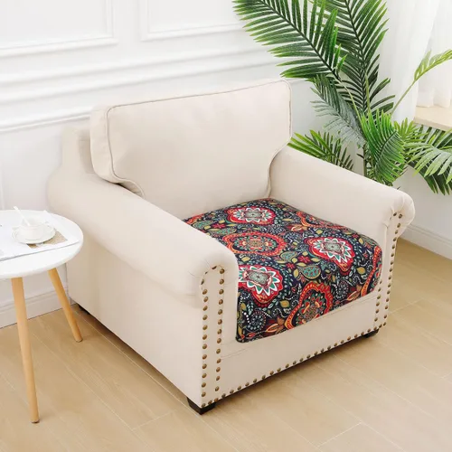 Miniatura 5 de hyha Fundas de cojín de sofá impresas, fundas de sofá florales lavables para sofá con cojines, fundas de cojín elásticas con patrón de estampado