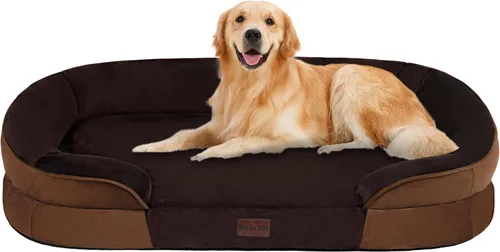 Miniatura 27 de Dwanton - Cama ortopédica para perros medianos con espuma de memoria con gel, sofá impermeable para perros, cama lavable para mascotas con cojín