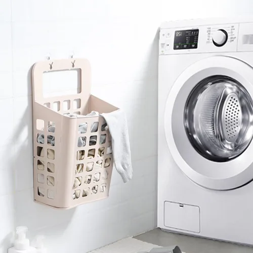 Miniatura 3 de Zerodeko Cesta de plástico para la ropa, rosa, plegable, ligera, 15 x 15 x 12 pulgadas