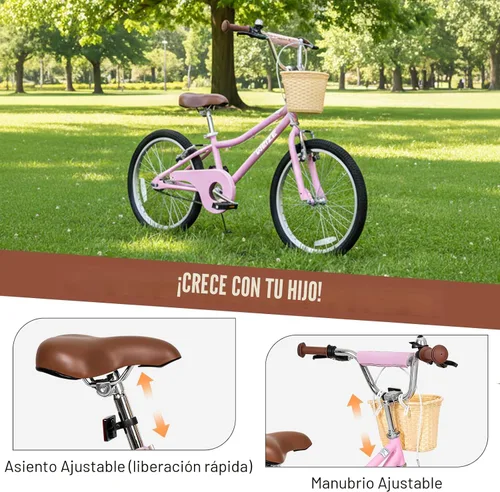 Miniatura 2 de WEIZE Girls Bike 20 24 Inch Teenage Tween Kids Cruiser Bike Commuter Bicycles with V-Brake Pink White