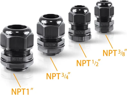 Miniatura 2 de Surtido de prensaestopas de nailon IP68, impermeable, con certificación UL y compatible con RoHS, 20 piezas, alivio de tensión de cable de 1/4 Negro