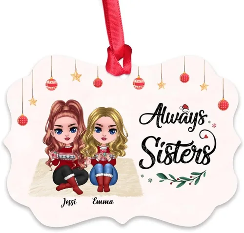 Gossby Adorno de Navidad personalizado para mujeres, regalo de amistad de Navidad personalizado para mujeres con nombre, regalo de Navidad para