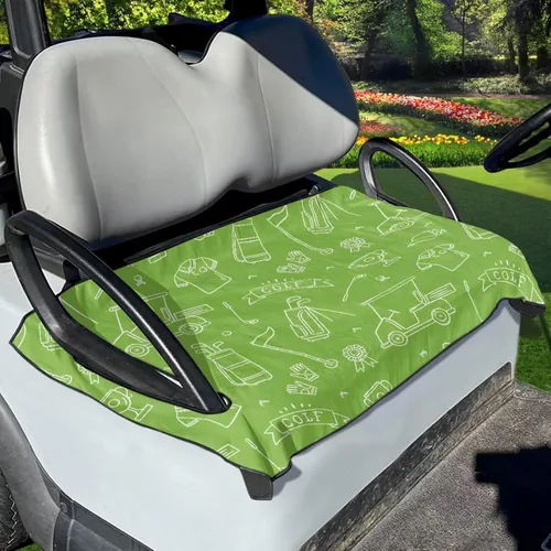 Miniatura 24 de Suobstales Fundas de Asiento para Carrito de Golf/Toalla de Asiento, Almohadillas de Asiento Transpirables para Carrito de Golf, Manta para Club