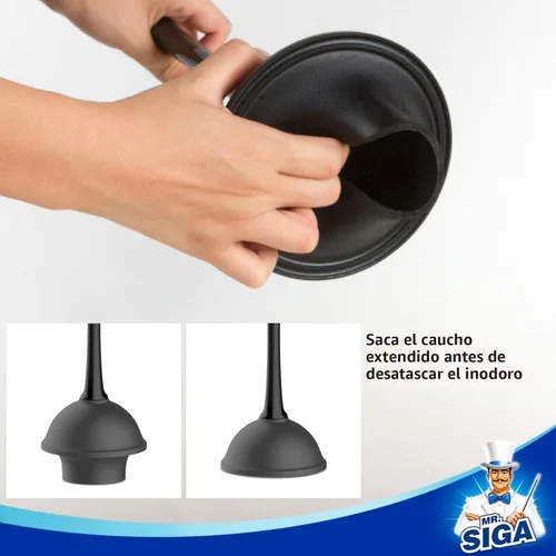 Miniatura 5 de MR.SIGA Combo de émbolo de inodoro y cepillo para limpieza de baño, negro, 1 juego