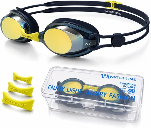 Miniatura 9 de Gafas de natación unisex Swipe para hombres y mujeres, antivaho, tecnología UV, correa doble, sin fugas, gafas de natación Negro y azul