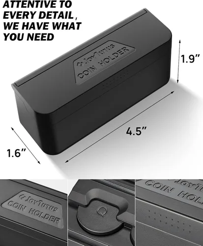 Miniatura 6 de JOYTUTUS Soporte para monedas para organizador de cambios de automóvil, almacenamiento universal, dispensador de dinero para la mayoría de los Negro