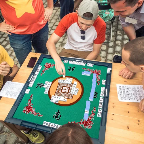 Miniatura 5 de Juexica Tapete Mahjong con bolsa, antideslizante, reducción de ruido, cubierta de mesa de juego de mesa, accesorios de mesa de Mahjong, mantel