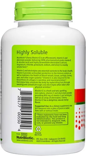 Miniatura 2 de NutriBiotic - Cherry Electro-C Vitamina C y electrolito en polvo, 8 onzas 850 mg de vitamina C por porción Recarga de electrolitos efervescentes