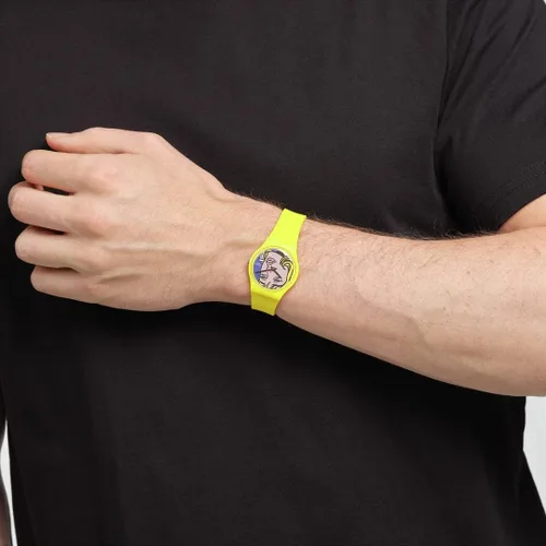 Miniatura 5 de Swatch Gent Biosourced Reverie de Roy Lichtenstein, el reloj cuarzo, Amarillo, Moderno