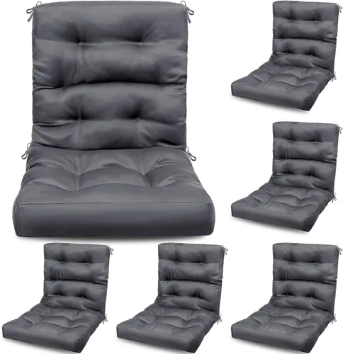 Miniatura 9 de Hoteam Juego de 6 cojines para sillas de patio al aire libre, 20 x 40 pulgadas, cojines de patio para sillas altas para muebles de exterior, Beige