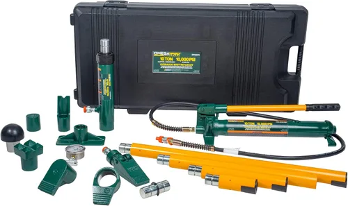 Omega Pro Kit de reparación de colisión hidráulica - Carrocería portátil de 10 toneladas para reparación de carrocería de automóvil, garaje con