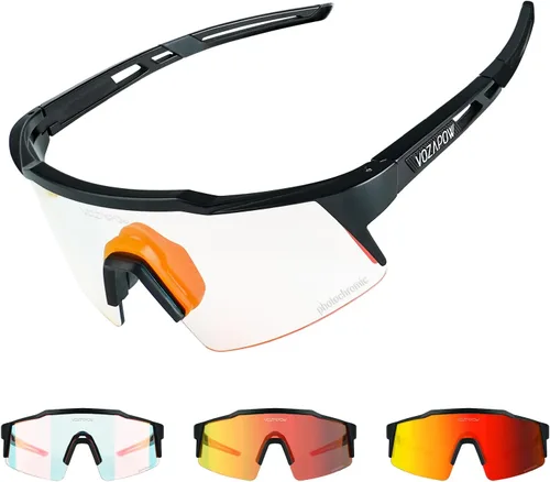 Miniatura 10 de Photochromic Sports Sunglasses XL for Men Women, TR90 Frame Cycling Glasses for Baseball, Running, Hiking B5-Gris
