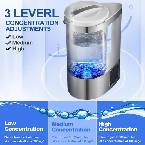Miniatura 4 de Generador portátil de ácido hipocloroso (HOCL), generador de solución hipoclorosa de sodio de 2L, sistema de agua electrolizada de fabricación