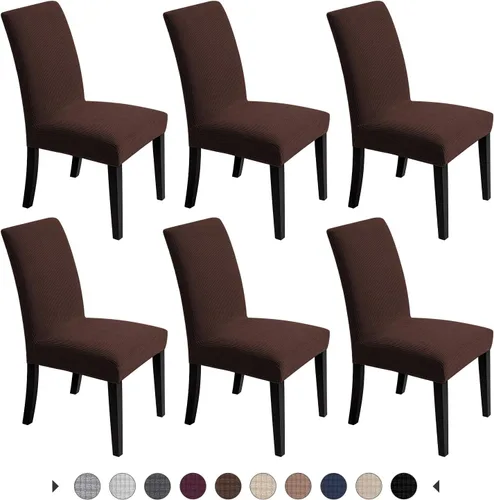 Miniatura 11 de Fundas para silla de comedor – Fundas elásticas para silla, protector decorativo impermeable, desmontables, lavables y elásticas, de licra