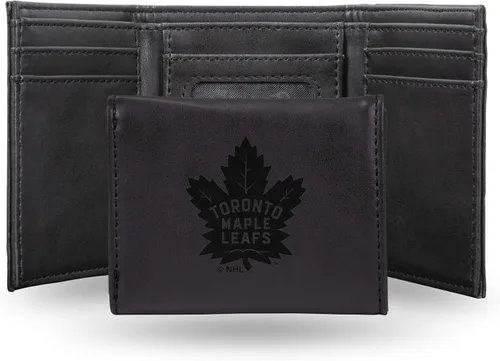 Miniatura 8 de NHL Rico Industries - Billetera triple grabada con láser y tres pliegues, accesorio para hombre