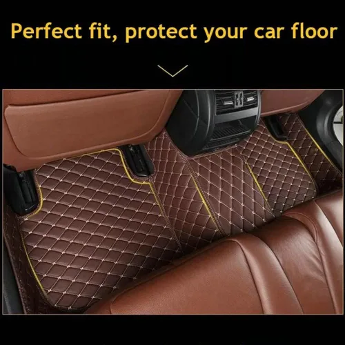 Miniatura 5 de Tapete acabado cuero para protección para todo tipo de clima para coches, SUV y camiones según el modelo automotriz (borde gris, medio, negro beige)