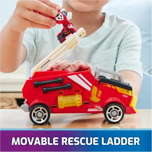 Miniatura 6 de Paw Patrol: The Mighty Movie, juguete de camión de bomberos con figura de acción Marshall Mighty Pups, luces y sonidos, juguetes para niños y niñas