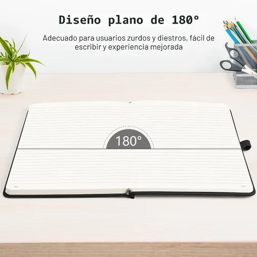 Miniatura 7 de RETTACY - Cuaderno rayado, 192 páginas numeradas, tamaño A5 mediano (5.7 x 8.3 pulgadas), para hombres y mujeres, para hacer notas, escritura, Negro