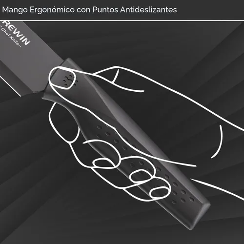 Miniatura 4 de Juego de cuchillos, juego de cuchillos de cocina Brewin, juego de cuchillos para cocina, bloque de cuchillos universal, juego de bloques de Carbón