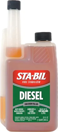STA-BIL Estabilizador de combustible diésel, 32 onzas líquidas, trata 320 galones, mantiene el combustible diésel fresco hasta 12 meses, evita lodos