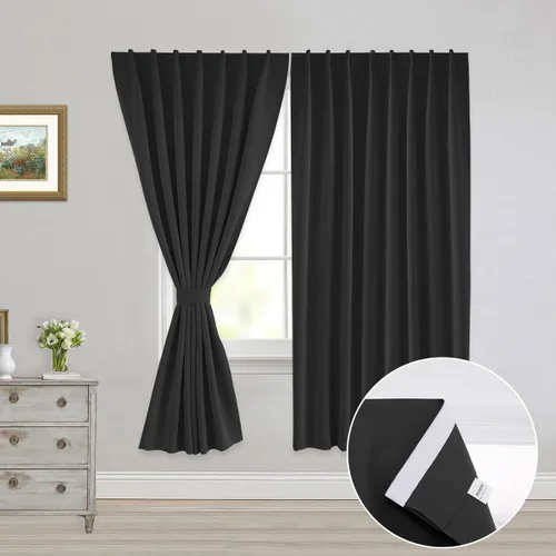 Miniatura 25 de Muamar Cortinas opacas sin taladro, paneles de cortina para ventana fáciles de instalar, juego de 2 paneles de cortinas portátiles para dormitorio