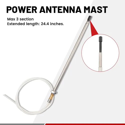Miniatura 3 de RED WOLF Mástil de antena de alimentación compatible con Mercedes Benz 1992-2002 C280/S320/500SL/S420/C220 Aftermarket mástil aéreo para señal