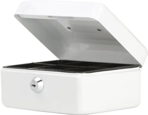 Miniatura 12 de Decaller - Caja de dinero pequeña con cerradura de llave, caja de dinero de metal portátil con doble capa y 2 llaves para seguridad, negro, 6 x 4