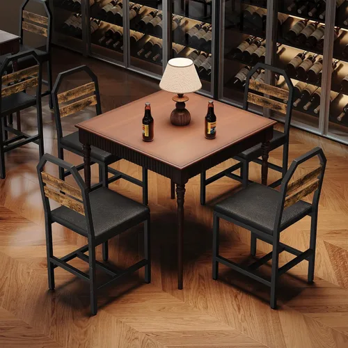 Miniatura 9 de YATINEY CY02L4BR - Sillas de comedor, sillas de cocina con soporte trasero, asiento tapizado y patas de metal, para cocina, sala de estar, marrón