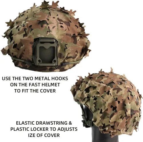 Miniatura 3 de Funda táctica para casco de malla transpirable, camuflaje camuflaje para casco táctico militar, combate, casco rápido
