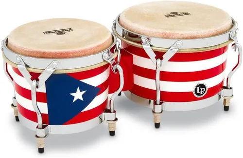 Miniatura 7 de Latin Percussion M201 LP Matador Wood Bongos - Marrón Oscuro/Cromo 8.625 pulgadas