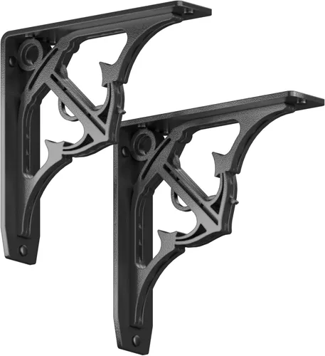 Miniatura 21 de Starby Angel Oak - Kit de soporte de estante resistente, 8 x 8 pulgadas, juego de dos soportes de metal para estanterías, estantes de madera, repisa