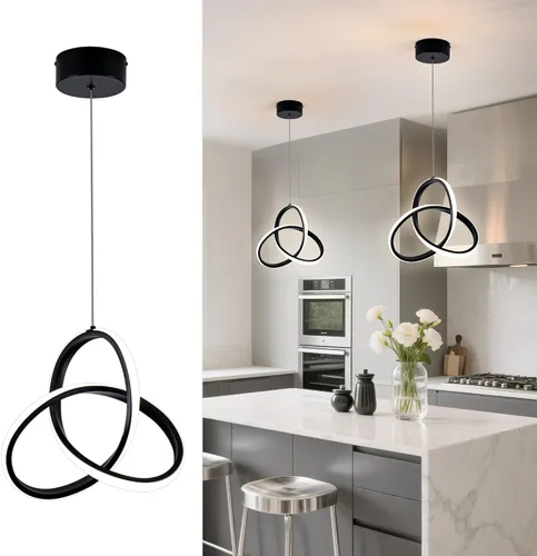 Miniatura 18 de MAYNA Lámpara Colgante LED en Espiral, Candelabro LED Moderno de 18W, 4000K Lámpara Colgante de Altura Ajustable para Cocina, Sala de Estar