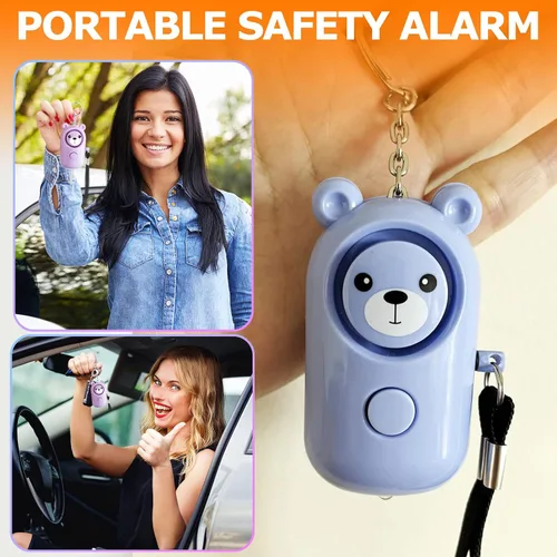 Miniatura 7 de Alarma personal segura con sonido para mujeres, niños y ancianos, paquete de 2 lindas sirenas de 130 dB, autodefensa de seguridad con luz LED