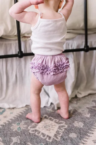 Miniatura 4 de City Threads Ruffle Diaper Cover for Baby Girls Soft Cotton, Made in USA Baby Girl Bloomers, Wear Over Disposable and Cloth