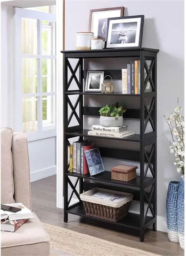 Miniatura 2 de Convenience Concepts Oxford, biblioteca de 3 estantes, Madera, Negro