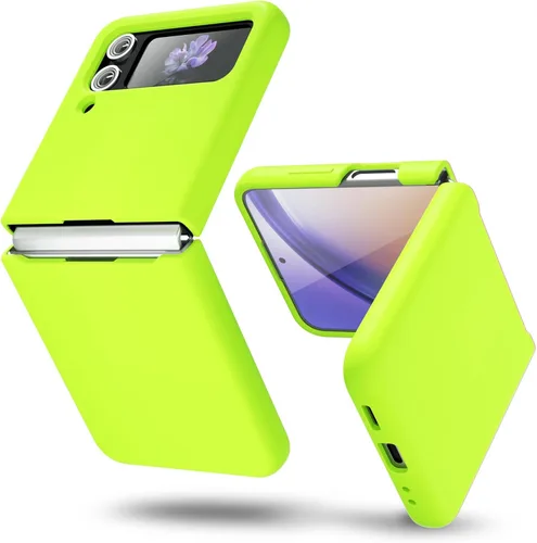 Miniatura 36 de oakxco Funda para teléfono Samsung Galaxy Z Flip 4, agarre de silicona líquida, bonita fina delgada cubierta de gel TPU de goma suave lisa