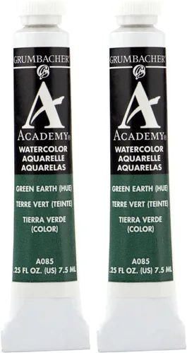 Miniatura 14 de Grumbacher Academy Pintura de acuarela, 0.3 fl oz/0.25 onzas, óxido de cromo verde (A048)