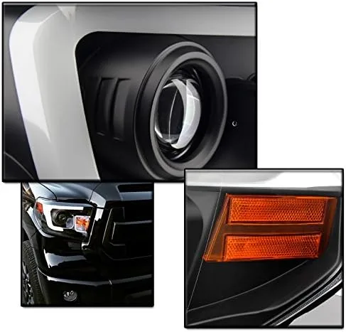 Miniatura 2 de Faros delanteros con proyector de tubo LED, color negro, compatible con camioneta Tundra 2014-2021