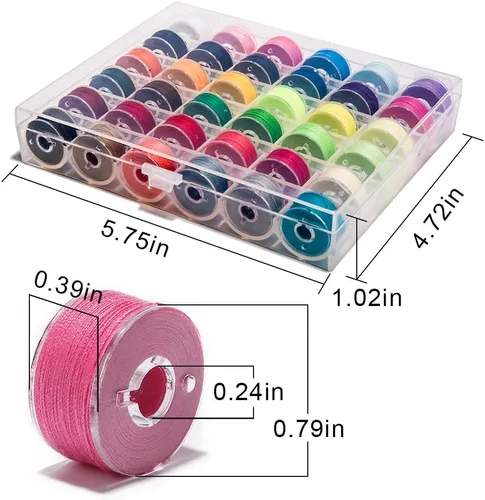 Miniatura 4 de BetyBedy 36 bobinas e hilos de coser con estuche para múltiples máquinas de coser, juego de bobinas preenrolladas