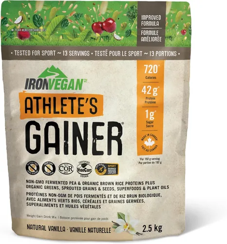 IRONVEGAN Polvo de proteína de vainilla Gainer, 2500 GR