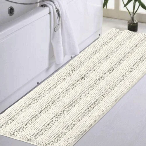 Miniatura 9 de Turquoize Alfombras de Baño de Chenilla Peludas Alfombra de Baño Antideslizante Gruesas Alfombras Peludas para Baño Chenilla Juego de Alfombra
